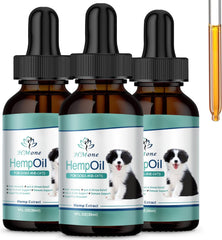 HMone hemp oil drops bottle with dropper for pets—calming wellness support