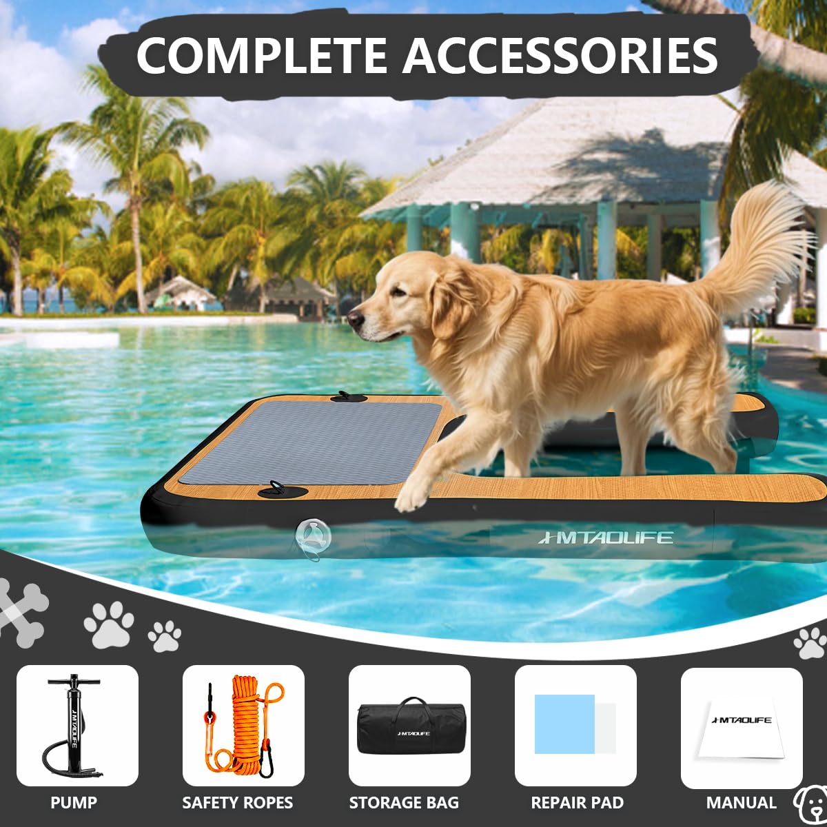 Hmtaolife dog ramp accessories bag pump - complete setup on the go