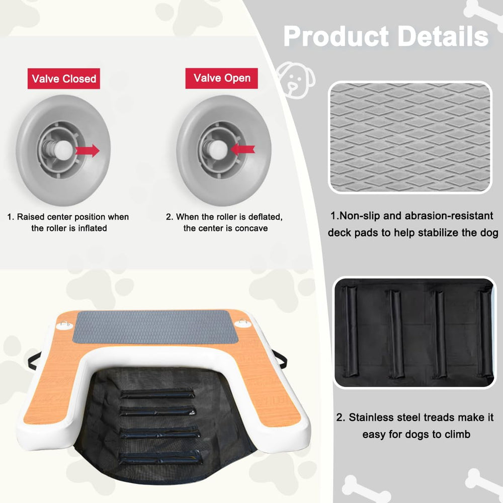 Hmtaolife dog ramp showing mesh design for easy climbing.