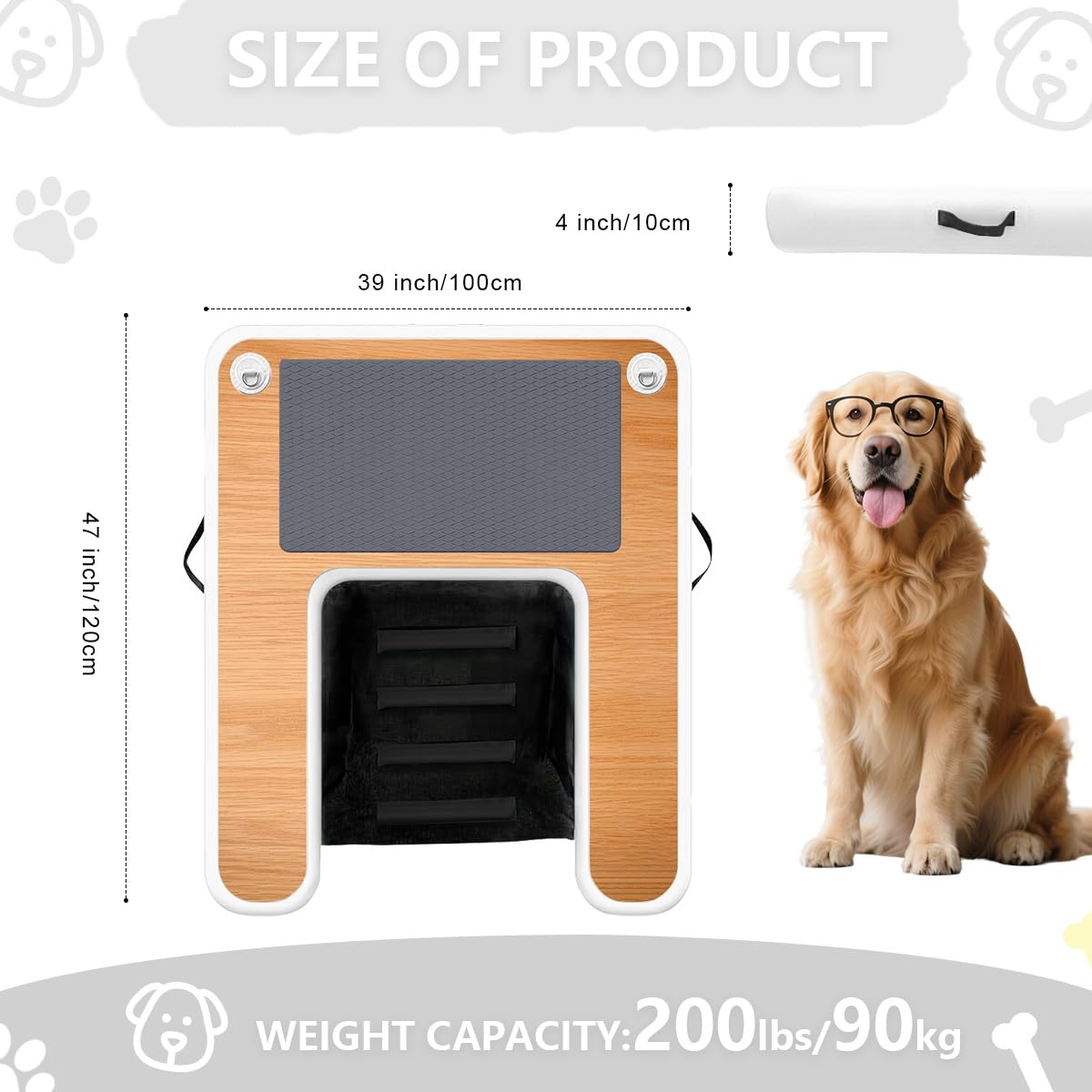 Hmtaolife versatile dog ramp usable beside boats, lakes, docks and pools.