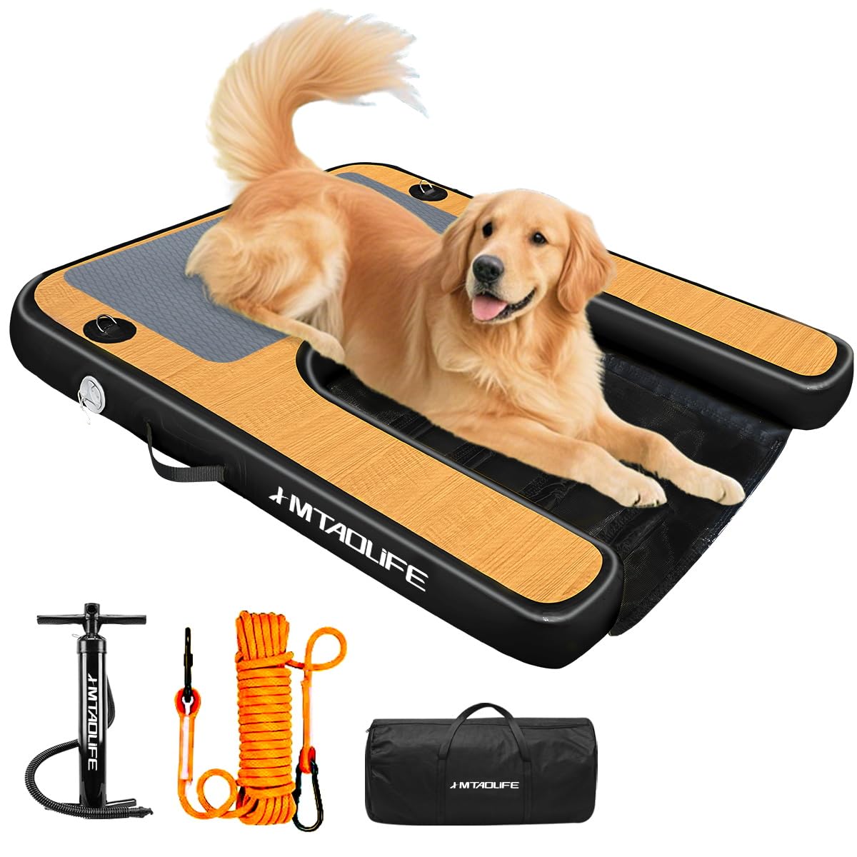 Hmtaolife inflatable dog boat ramp pool - easy water entry for pets