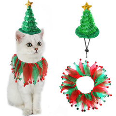 Hmxpls cat christmas costume hat highlights festive sparkle for cute holiday photos