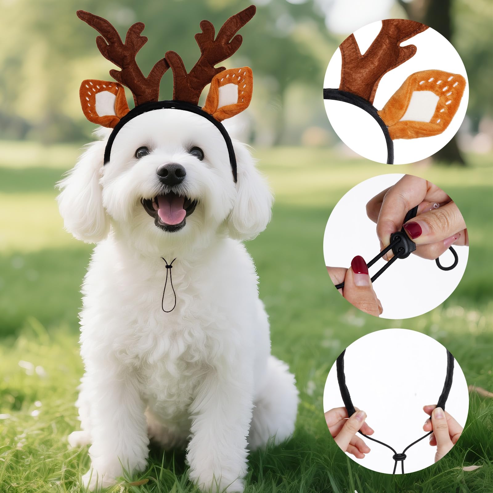 Hmxpls Christmas photo-ready dog accessory elevates family portraits with a cute elk design