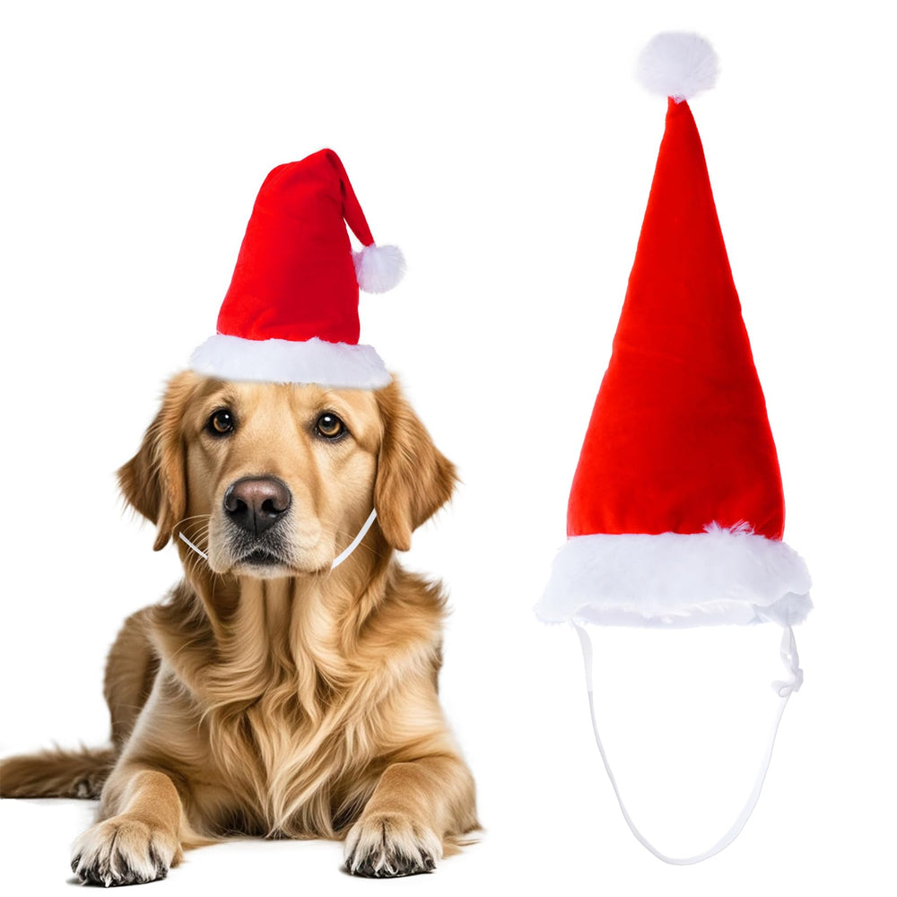 Hmxpls Dog Christmas Santa Hat front view for festive photo-ready moments