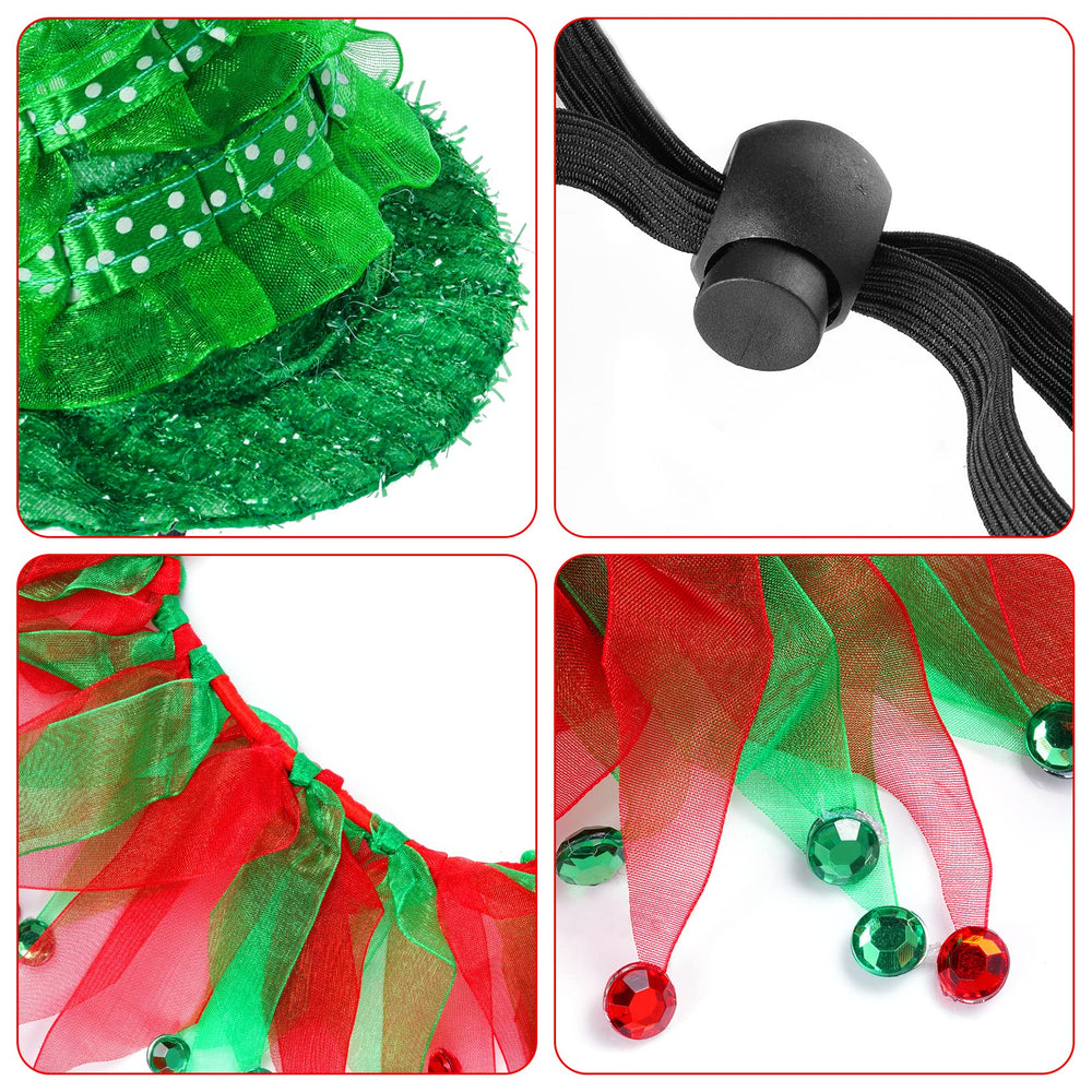 Hmxpls green shiny hat detail captures attention at holiday gatherings