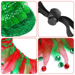 Hmxpls green shiny hat detail captures attention at holiday gatherings