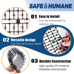 Hmyomina cat deterrent mat setup shown on porch or flower bed edge.