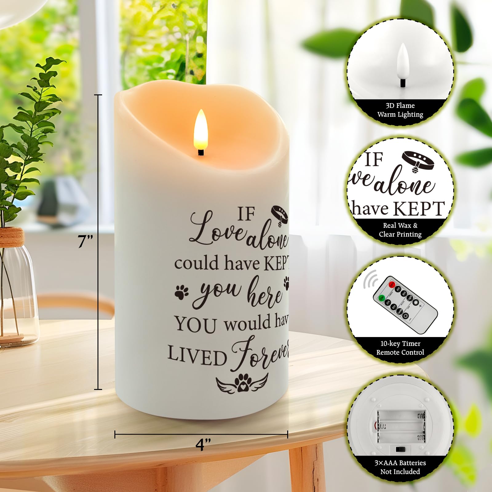 HN HAIINAA LED flameless candle with remote control for safe home display
