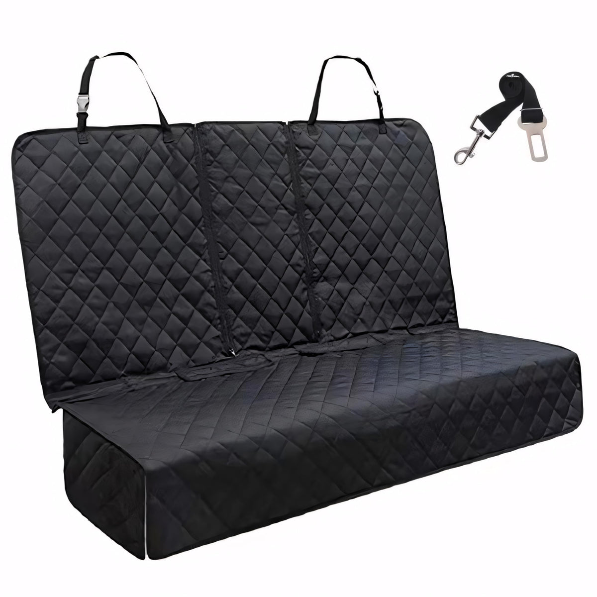 HNCPSY dog car seat cover installed on back seat for clean, protected upholstery.