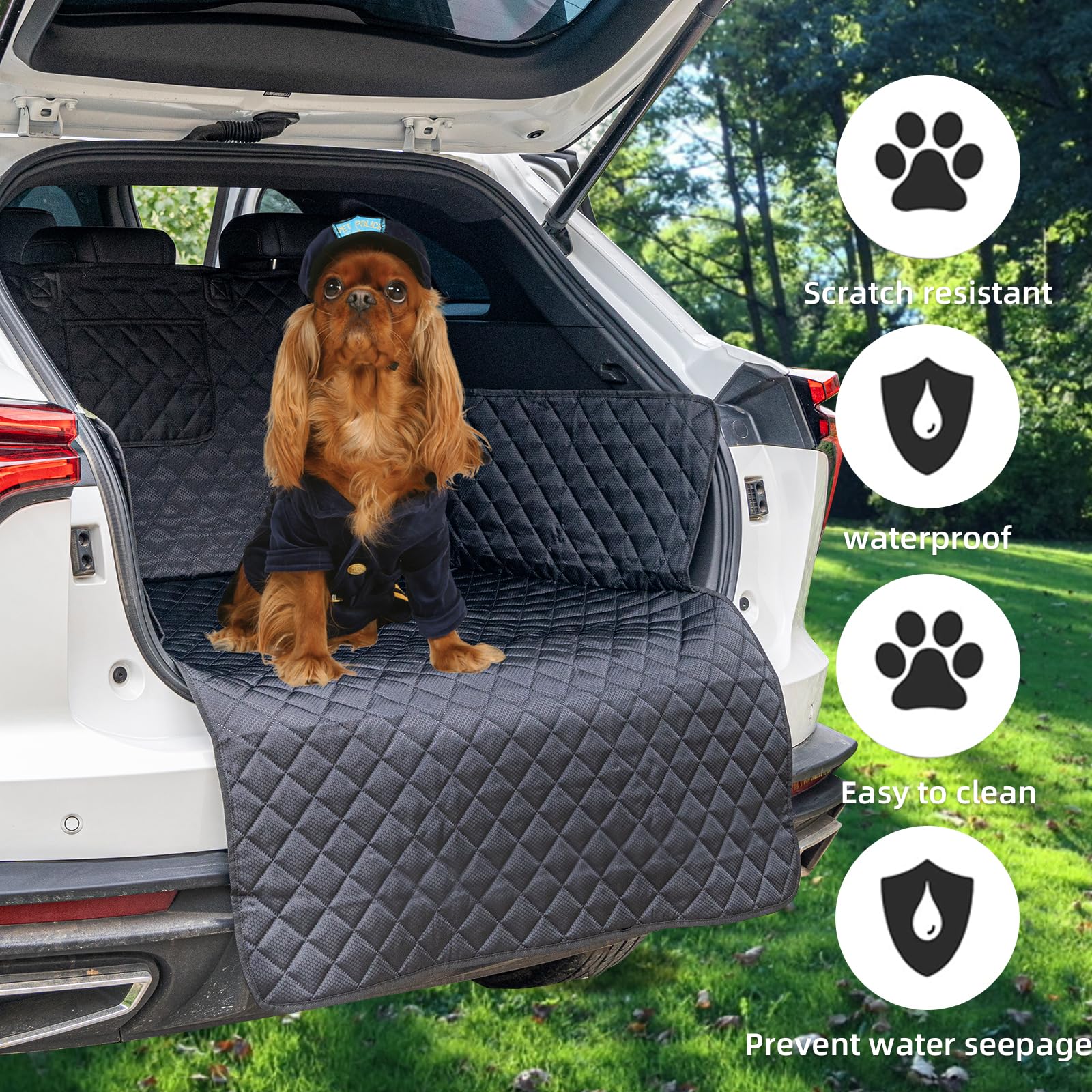 HNCPSY SUV Cargo Liner bumper flap protector guards trunk edges