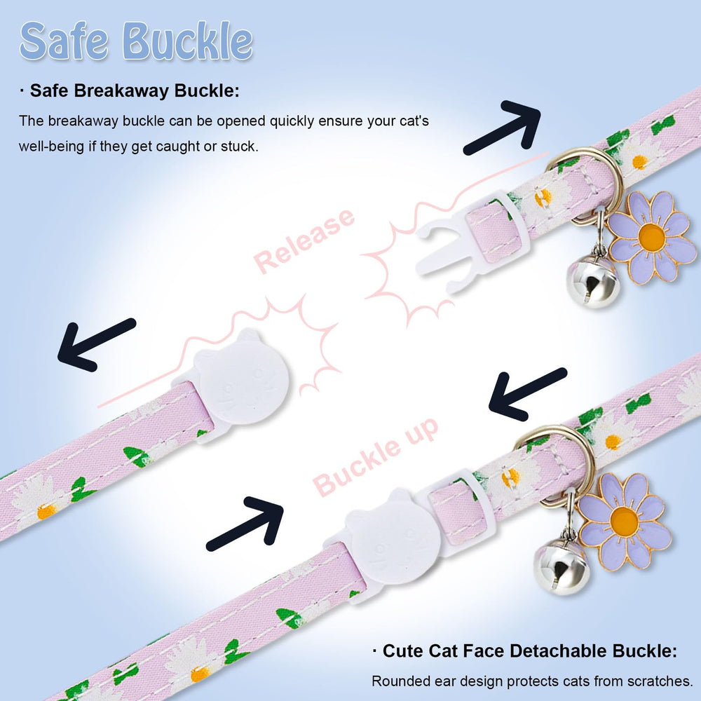 HNDONGCC Purpul cat collar adjustable length showing 7–12 inch fit