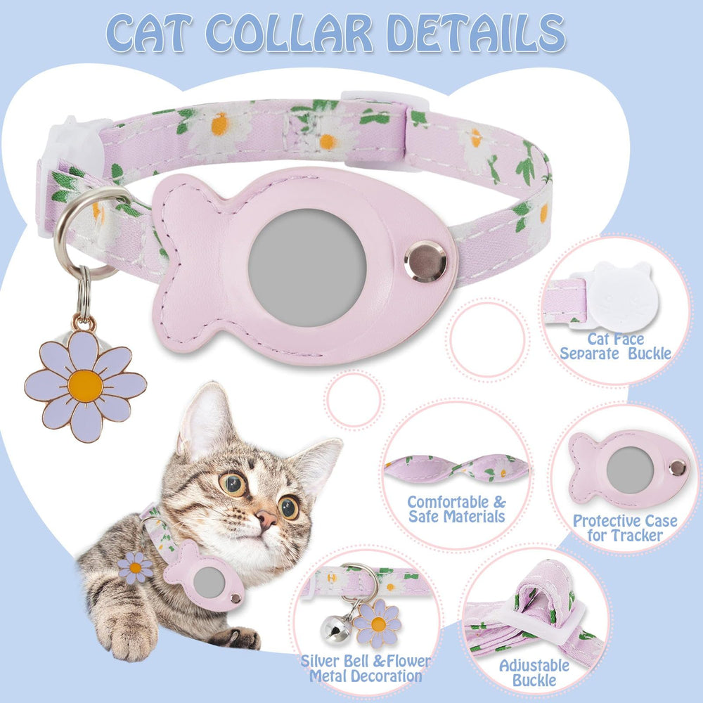 HNDONGCC Purpul cat collar breakaway buckle closeup for safe release