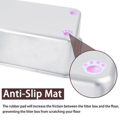 HNeekyr anti-slip-pads keep the litter box steady on floors.