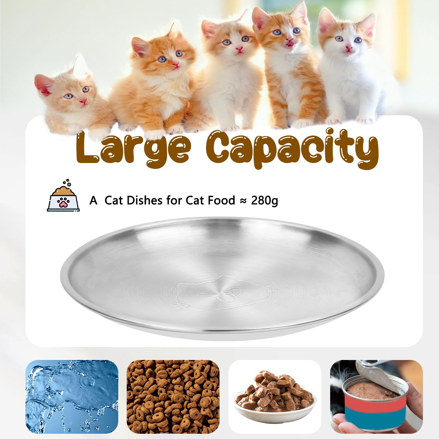 HNeekyr multi-pet-friendly stainless steel dish for shared homes.
