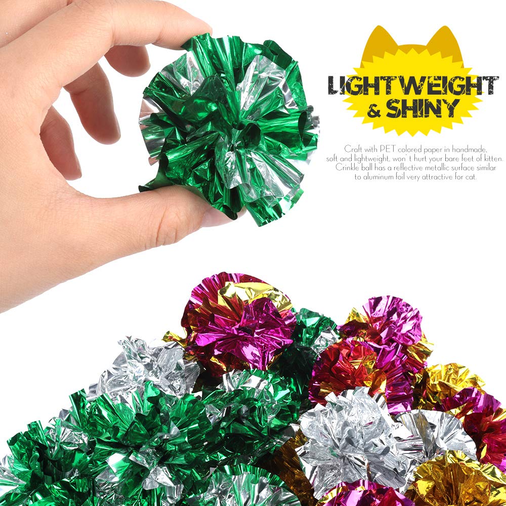 HNYYZL crinkle balls cat toys pack 03 colorful assortment boosts interactive playtime.