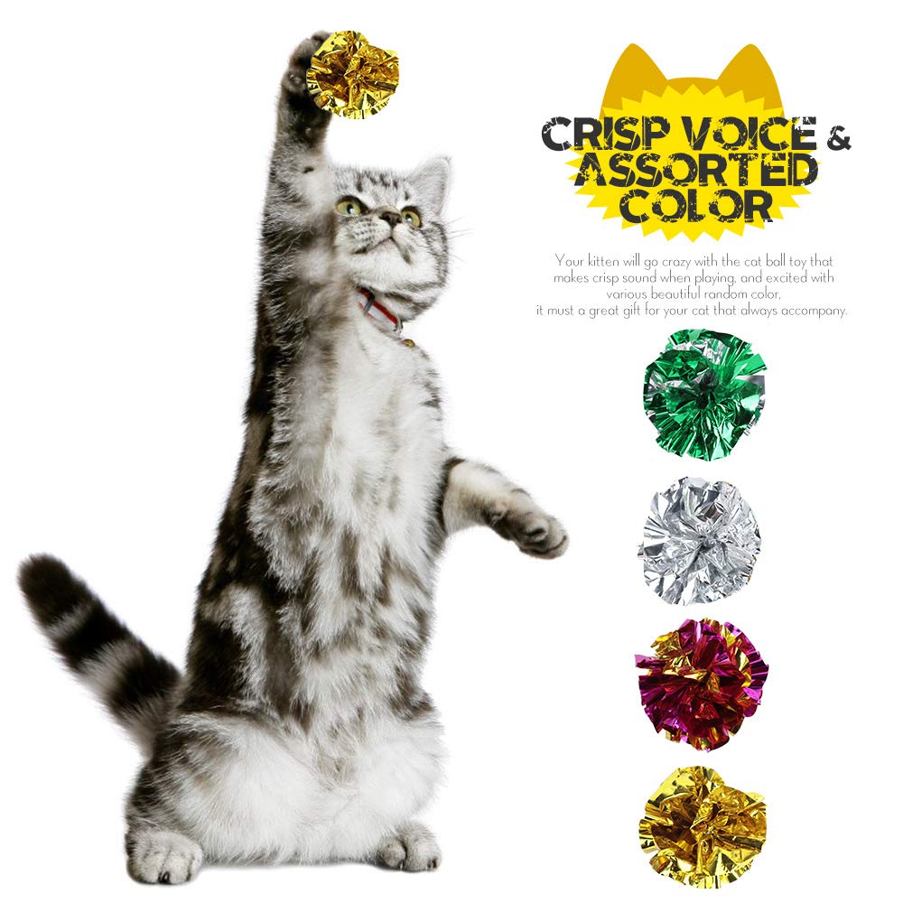 HNYYZL crinkle balls cat toys pack 04 lightweight and easy to toss for quick chases.