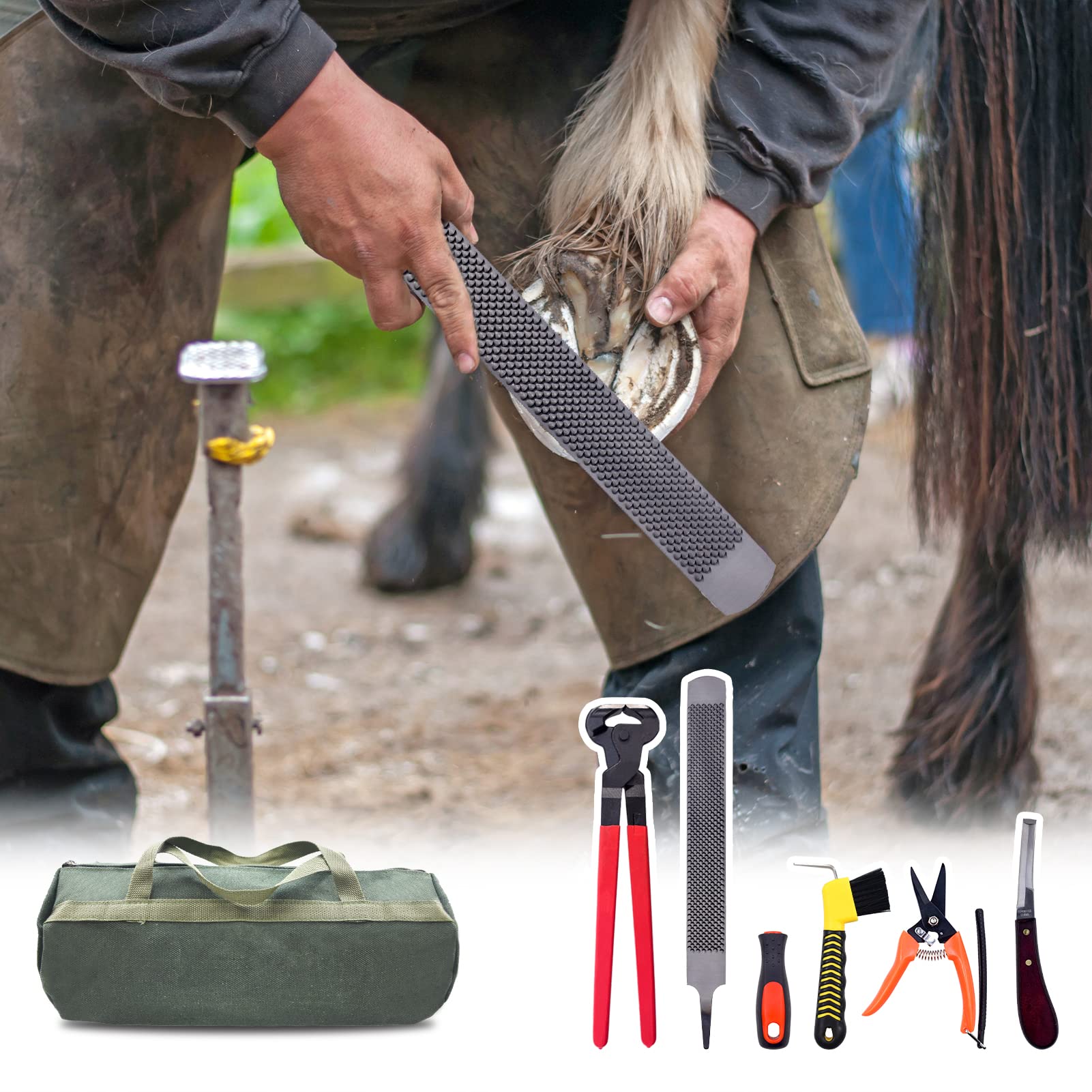 HNONPW horseshoe brush helps remove debris after trimming.