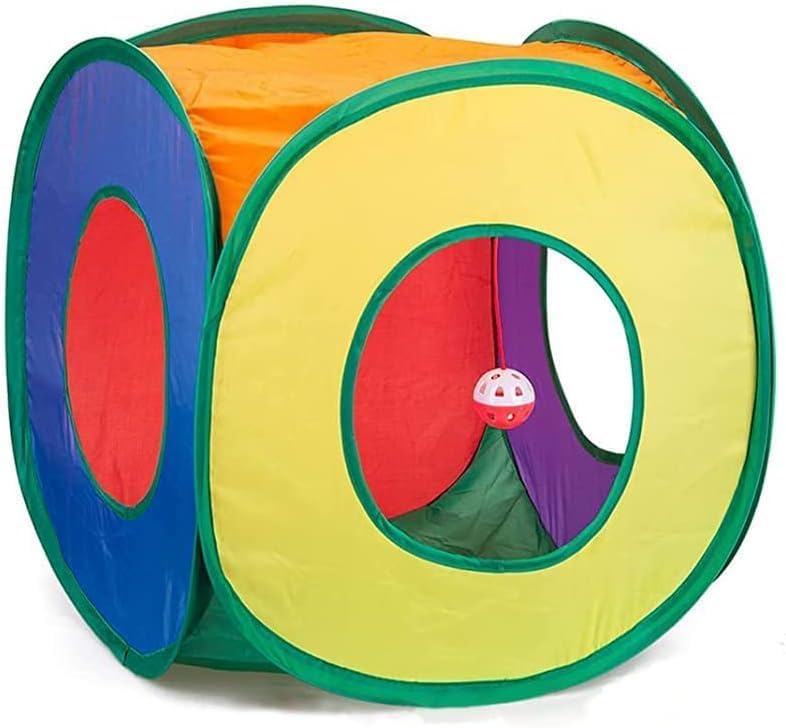HNQTJJS cat tunnel collapsible image, lightweight folding for easy storage and travel