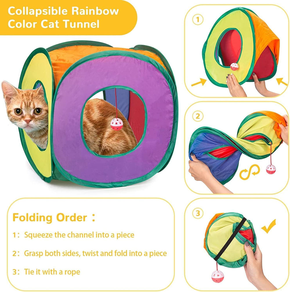 HNQTJJS cat tunnel peek holes image, ventilation and curiosity‑stoking play