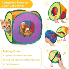 HNQTJJS cat tunnel peek holes image, ventilation and curiosity‑stoking play