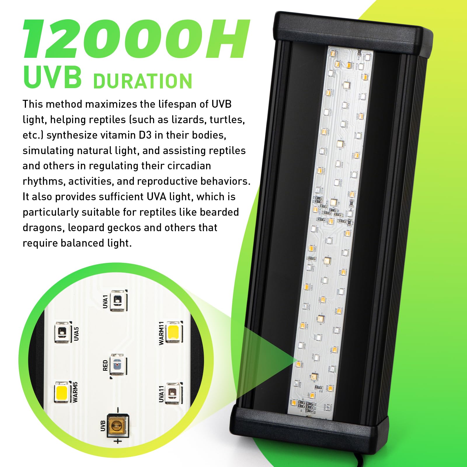 HNRLOY uvb light aluminum shell close-up shows durable construction for long-term use.
