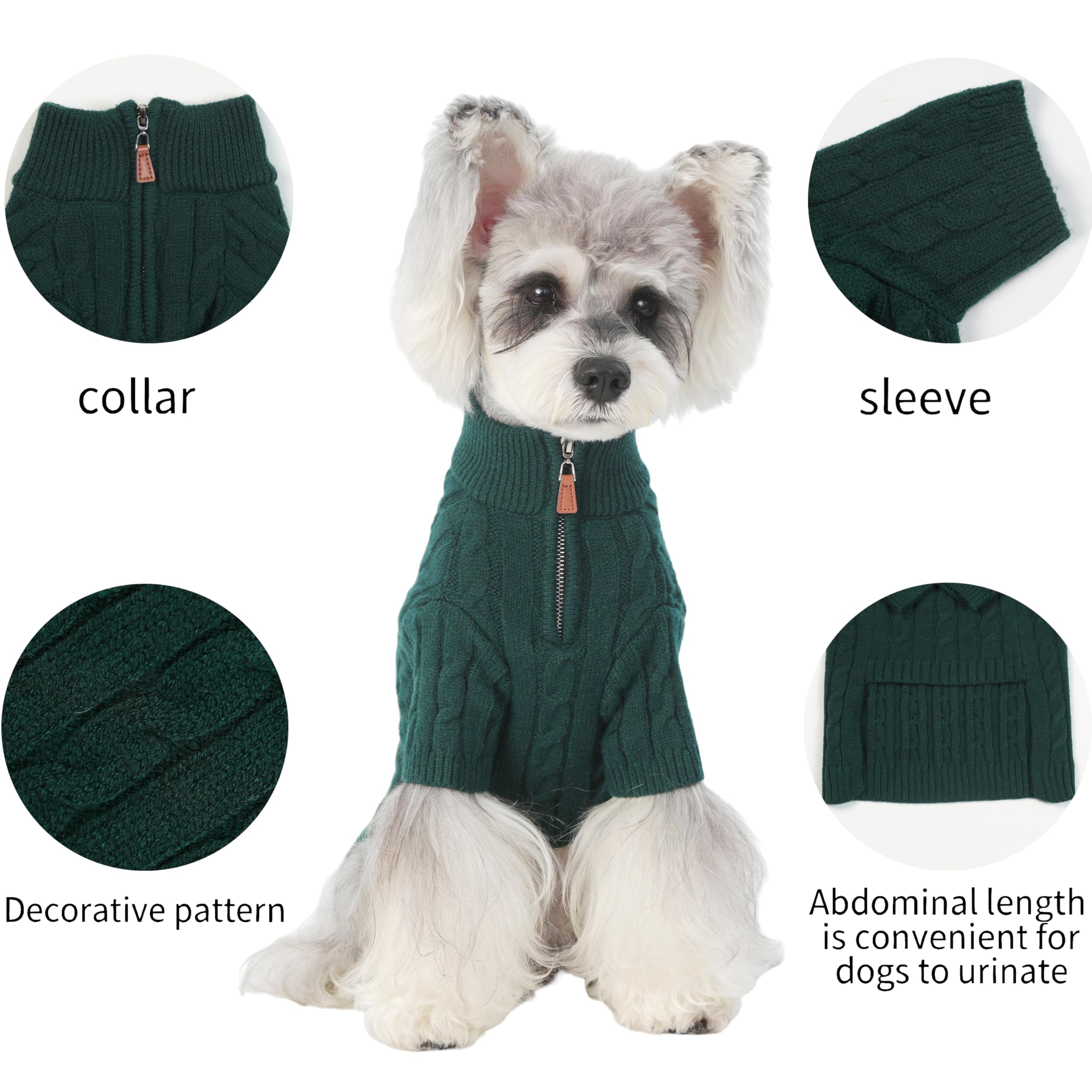 Hó Pêng-iú dog sweater green color option adds stylish warmth.