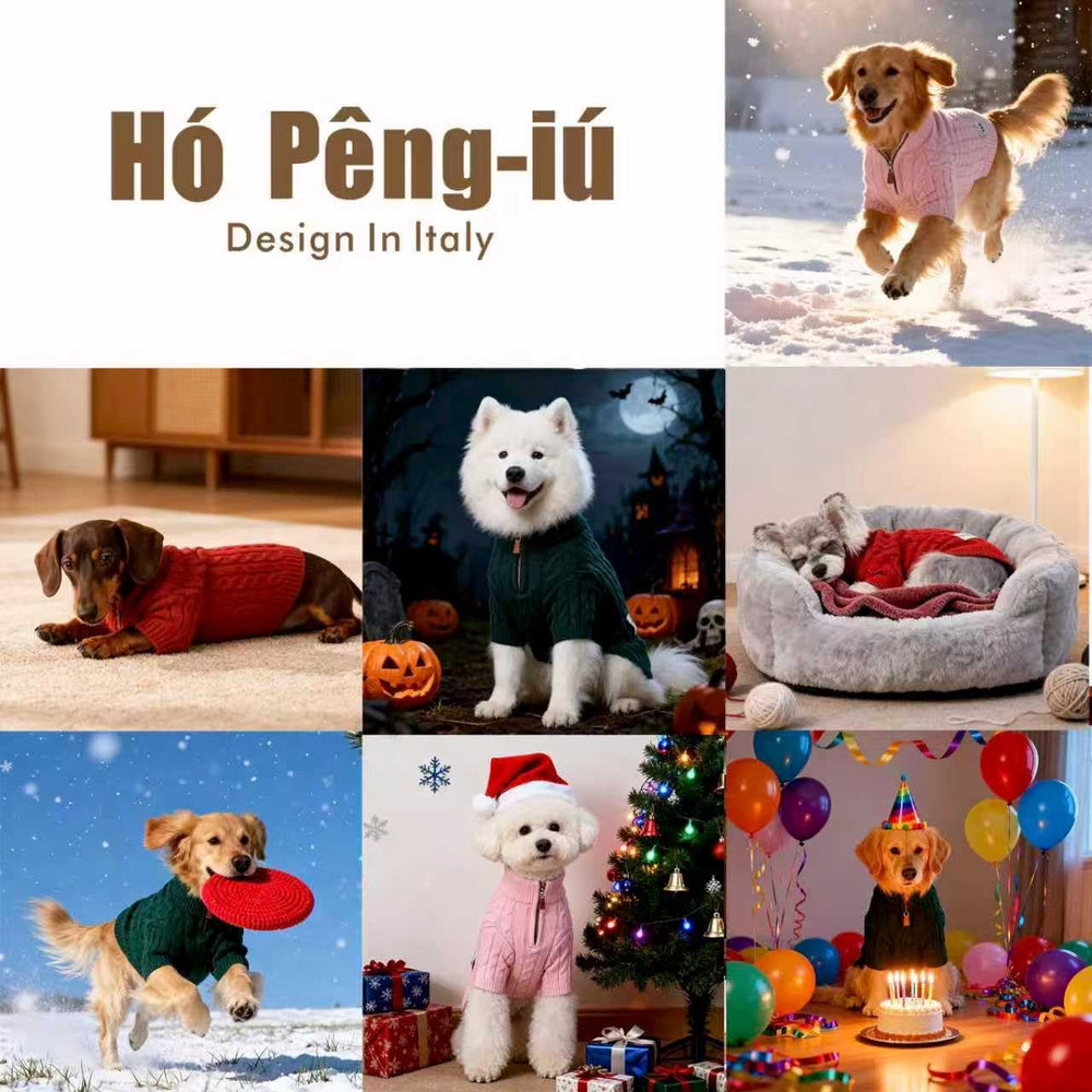 Hó Pêng-iú dog sweater high-neck design for all-around warmth.