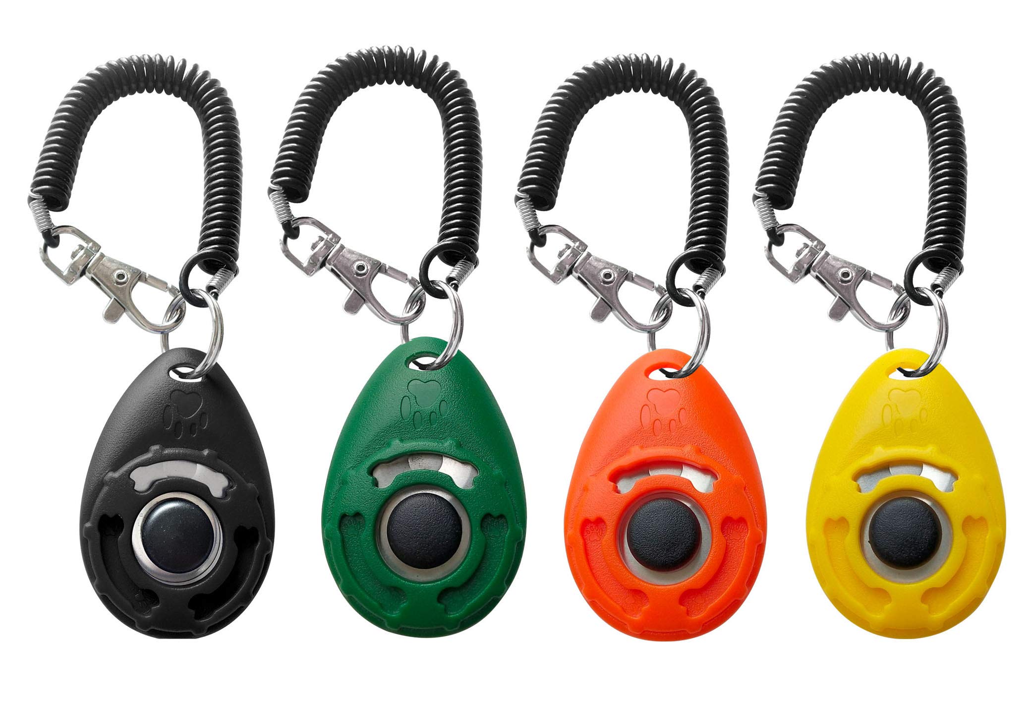 HoAoOo pet training clicker with wrist strap in black aids obedience cue training
