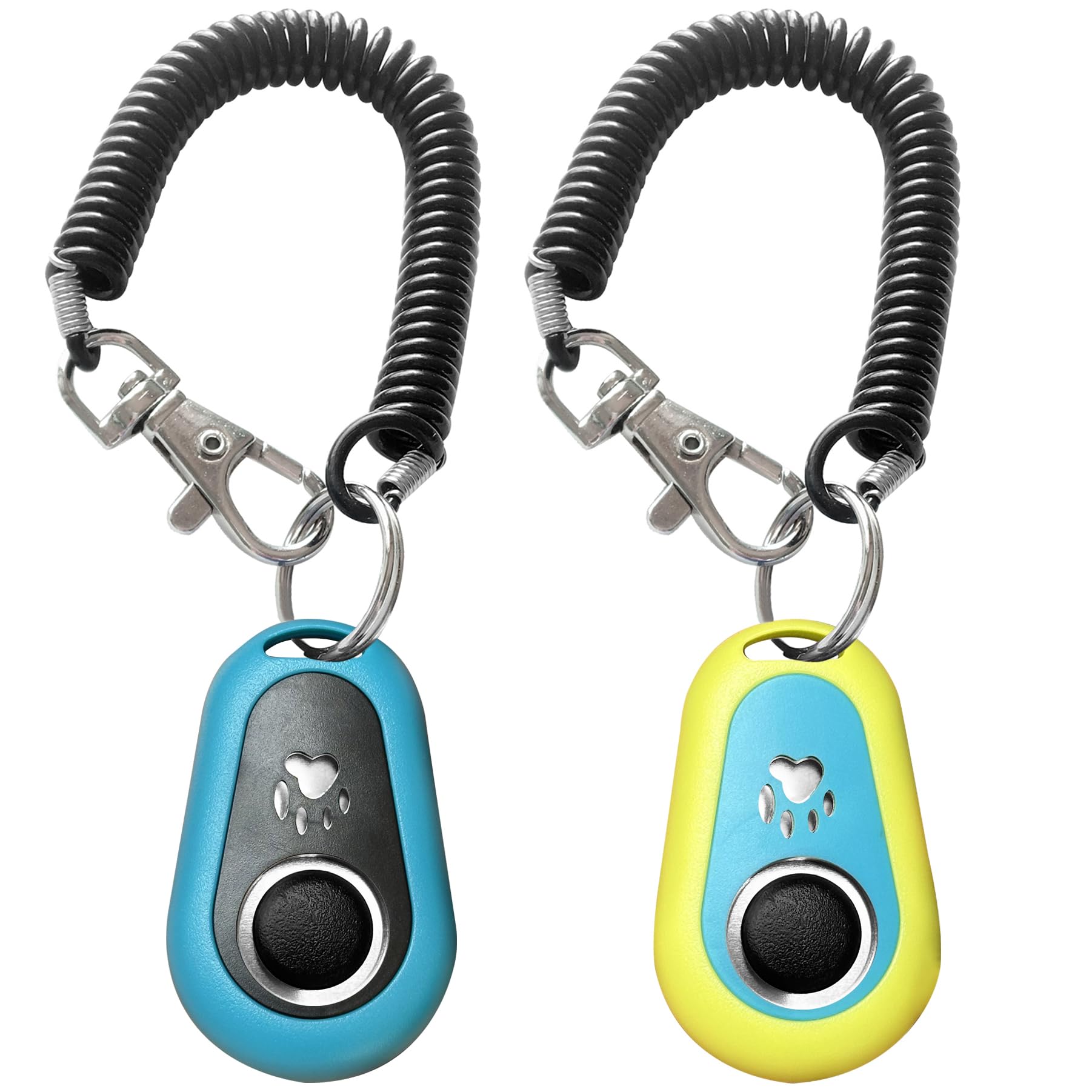 HoAoOo pet clicker blue-green button closeup for quick training cues.
