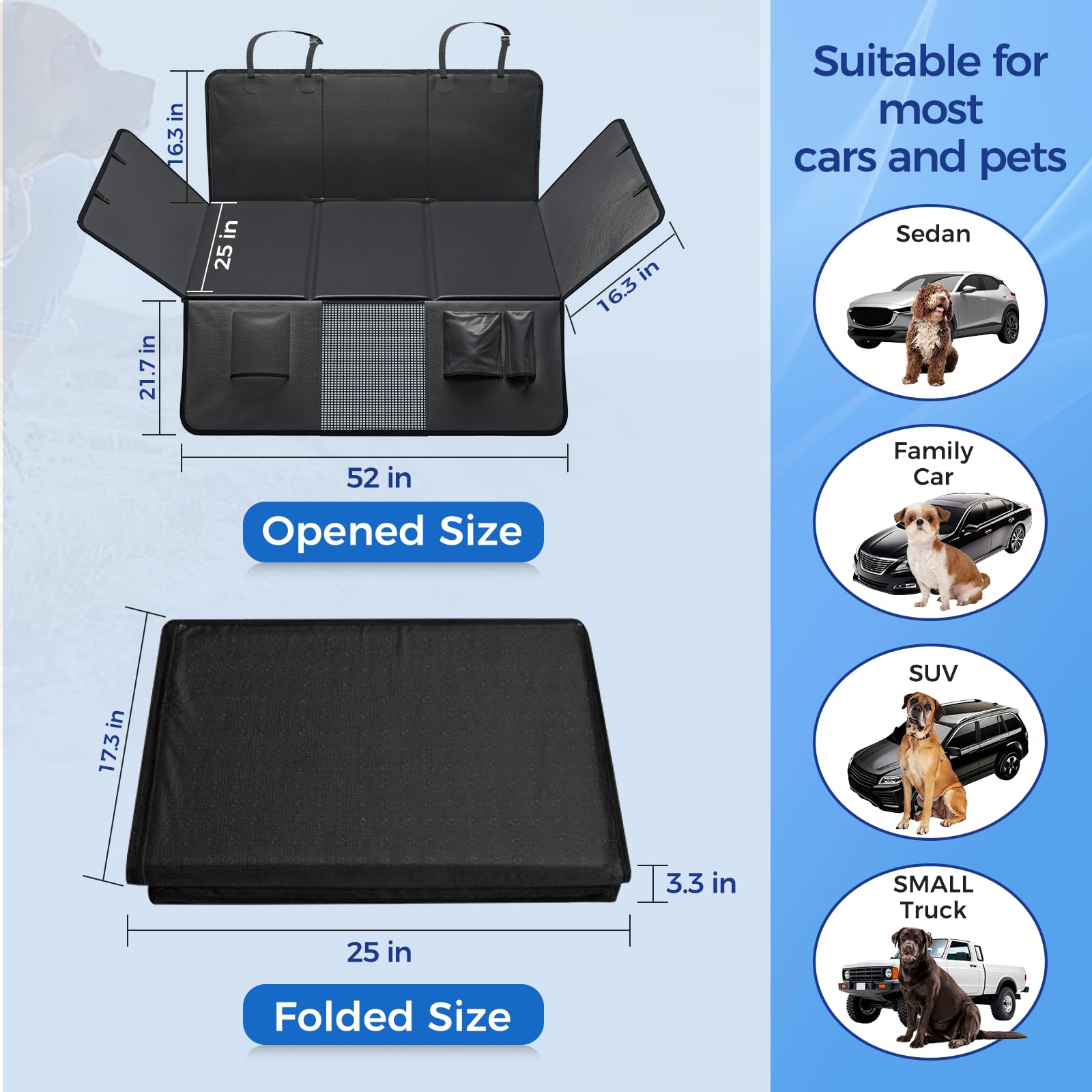 HOB4U mesh window promotes airflow and lets dogs see you.