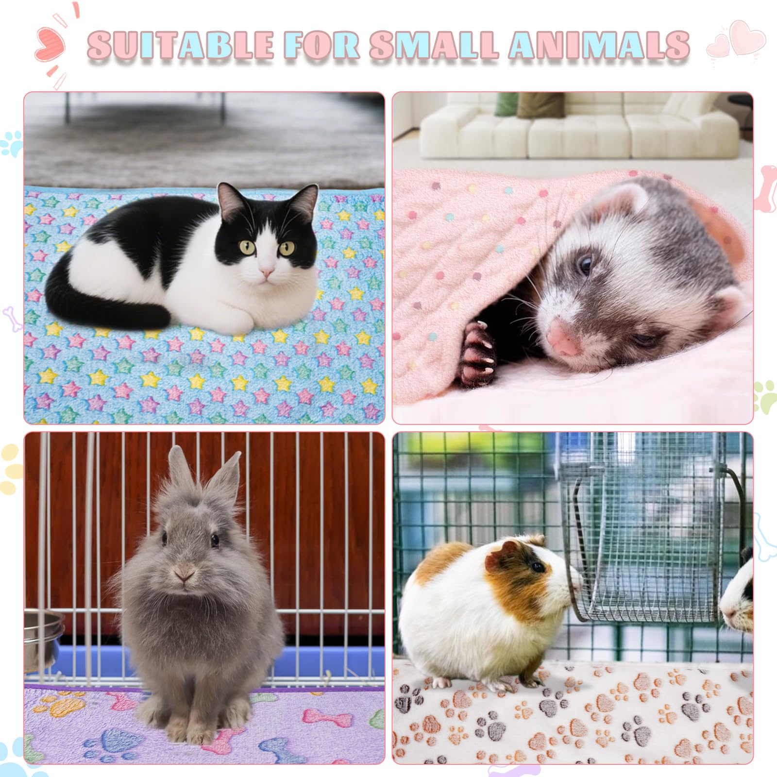 HOBBTREE guinea pig cage liner all-season use shown as warm cover in living areas.