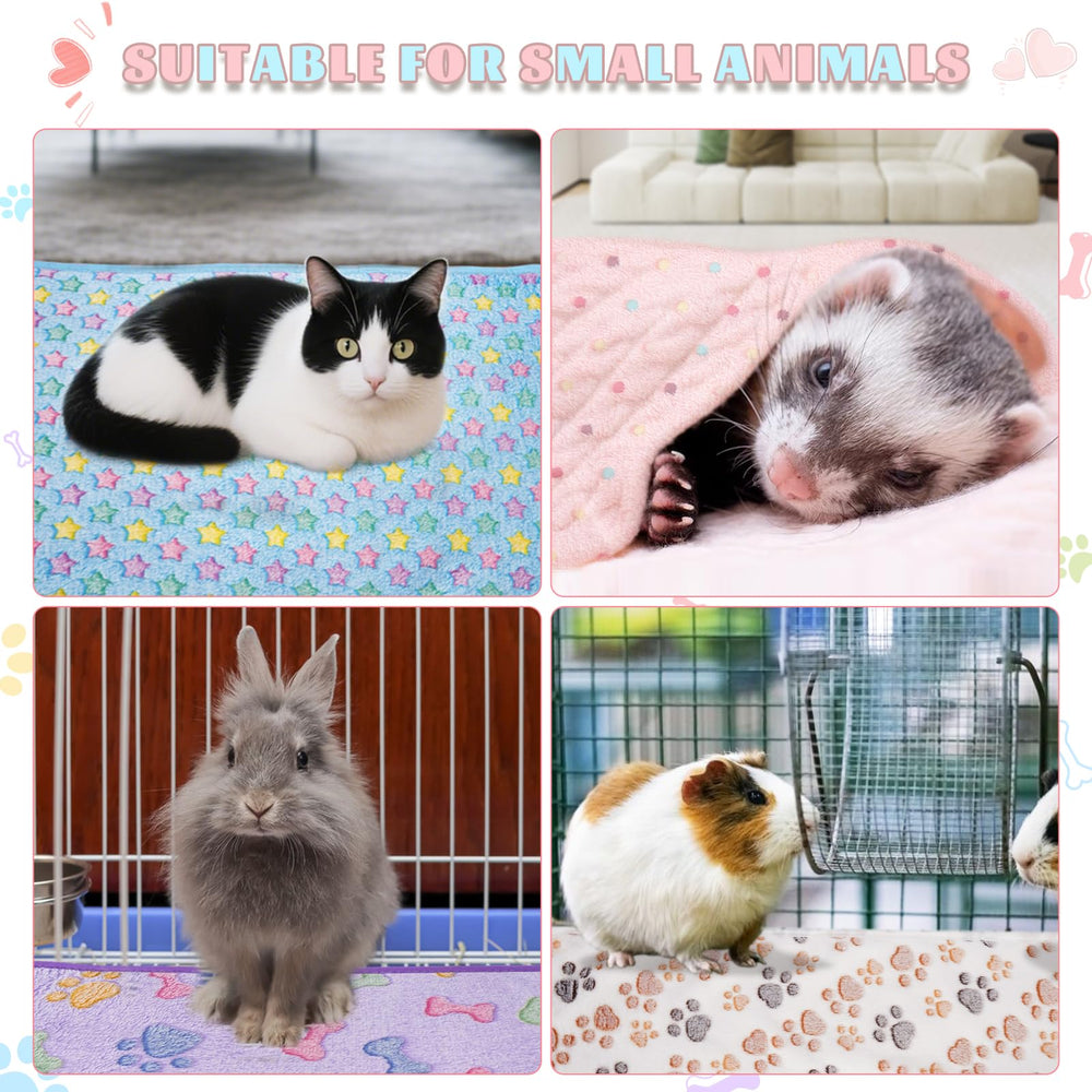 HOBBTREE guinea pig cage liner all-season use shown as warm cover in living areas.