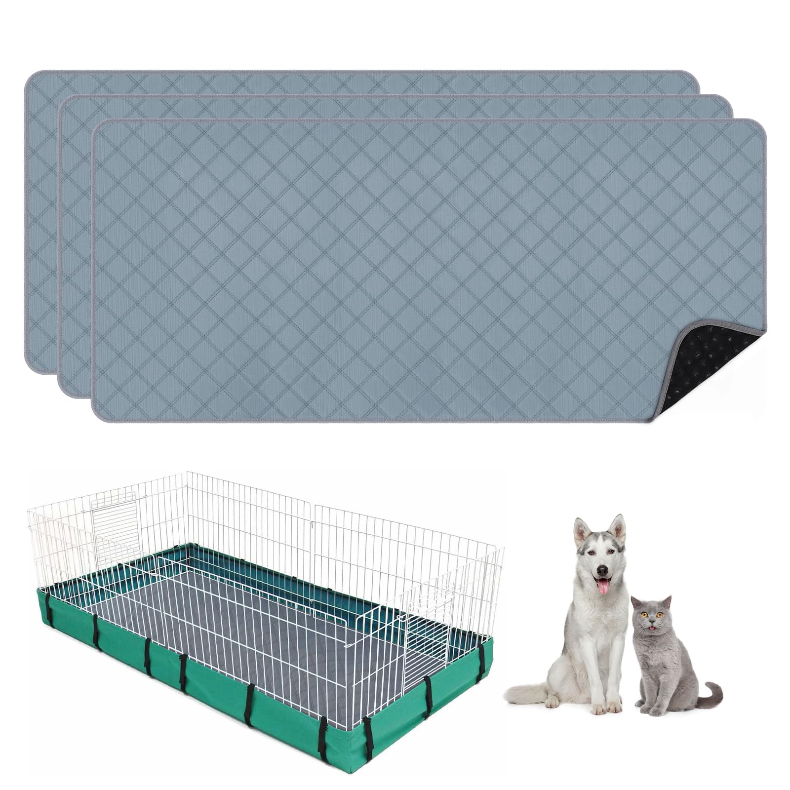 HOBBTREE guinea pig cage liner with soft flannel surface for comfy paws