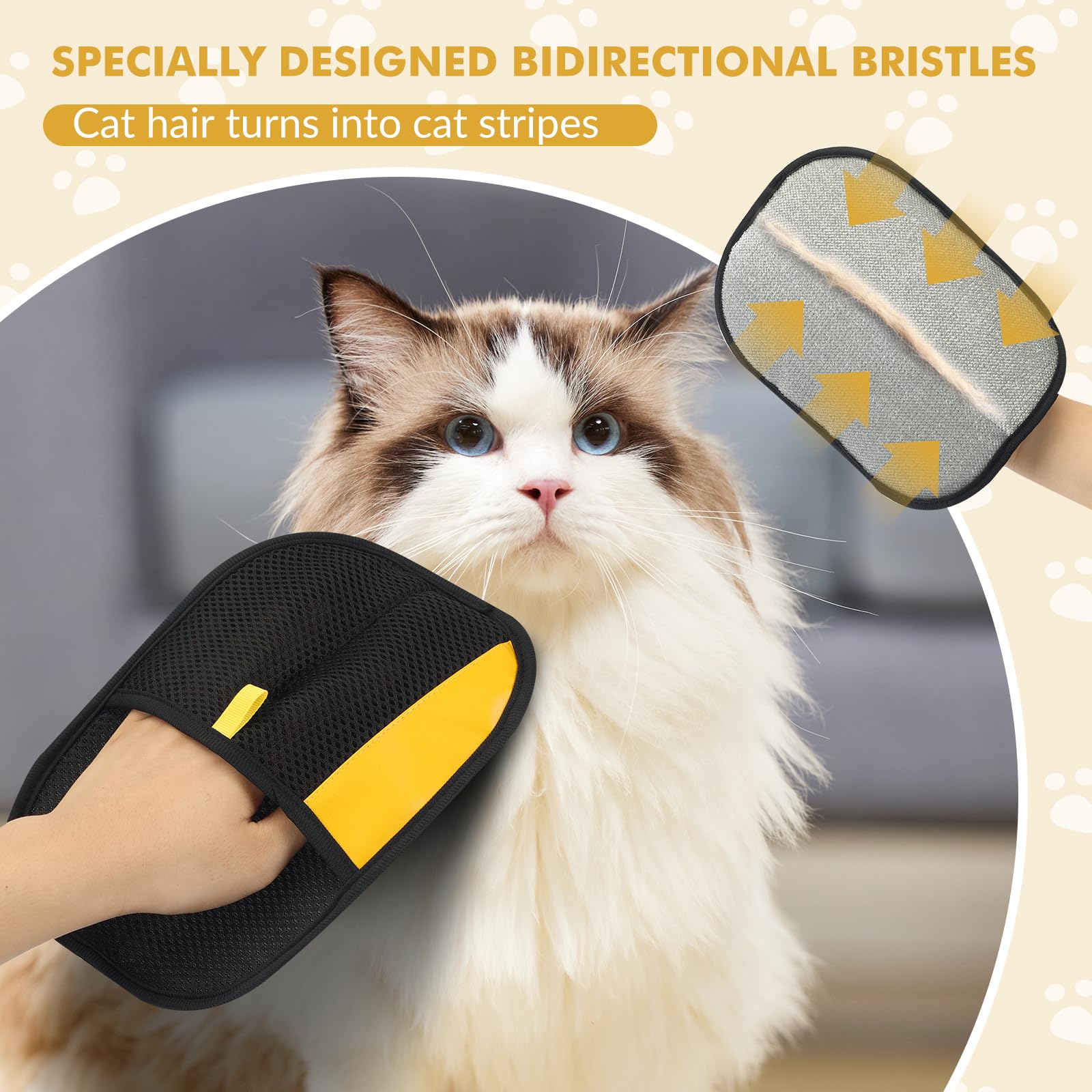 hochinchow electrostatic glove in action collecting floating hairs from couch and clothing