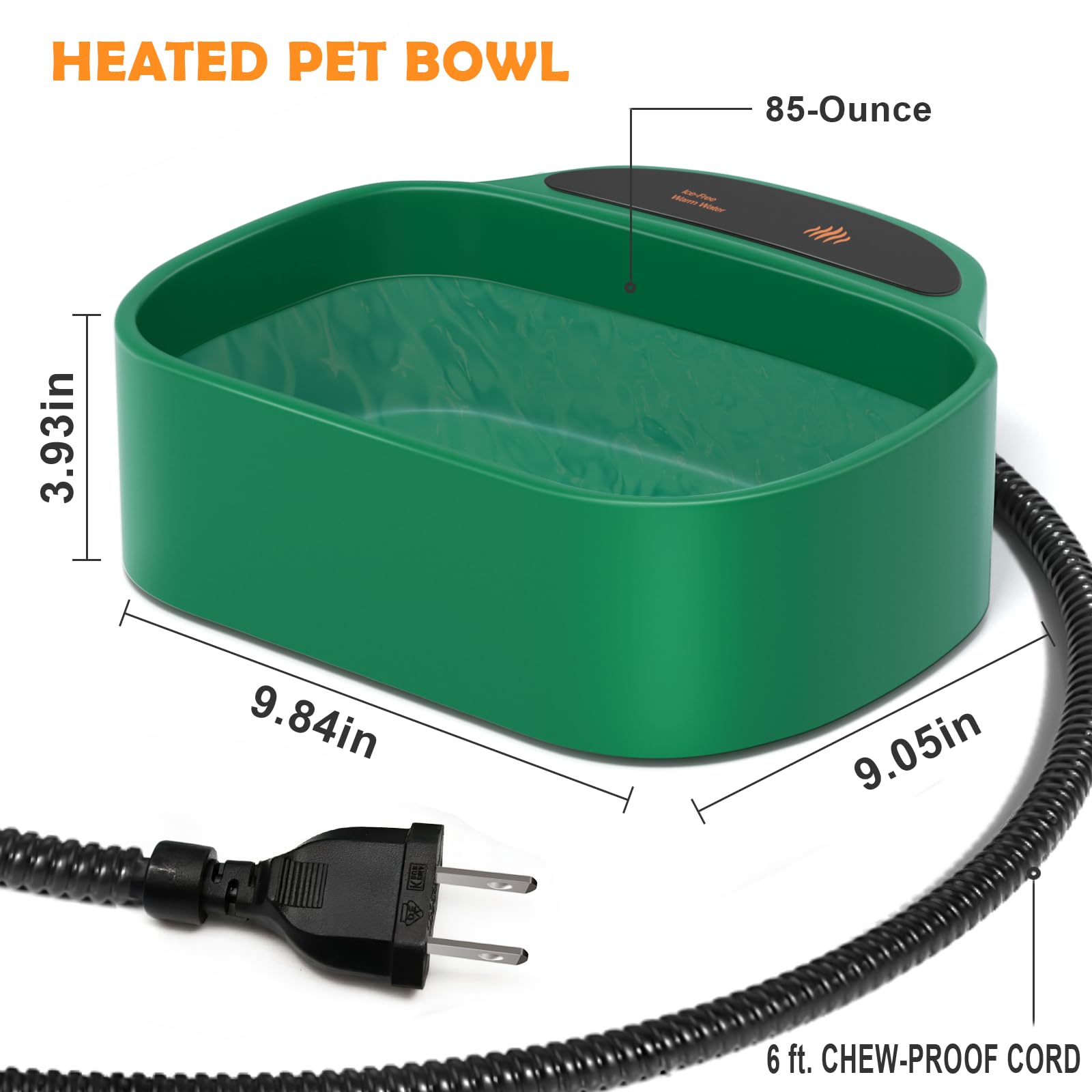hodzumrac outdoor thermal bowl holds 85 ounces for dogs, cats, and chickens