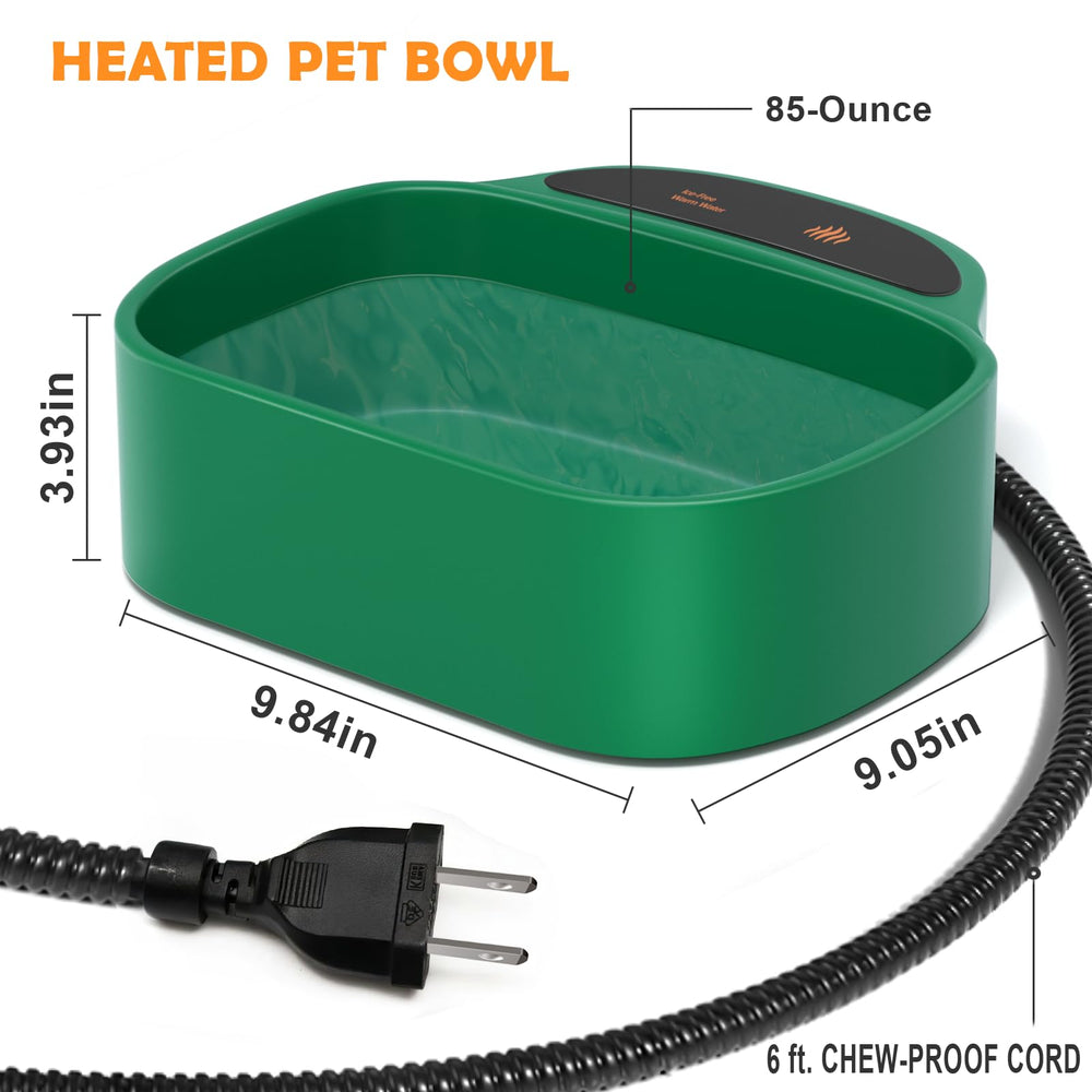 hodzumrac outdoor thermal bowl holds 85 ounces for dogs, cats, and chickens