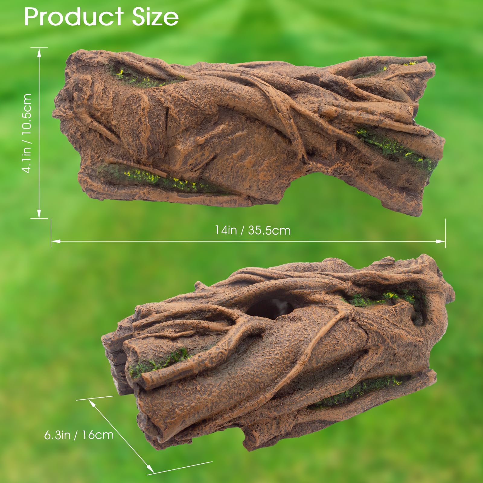 Hoeine hollow log hide side peek hole enables quick pet checks.