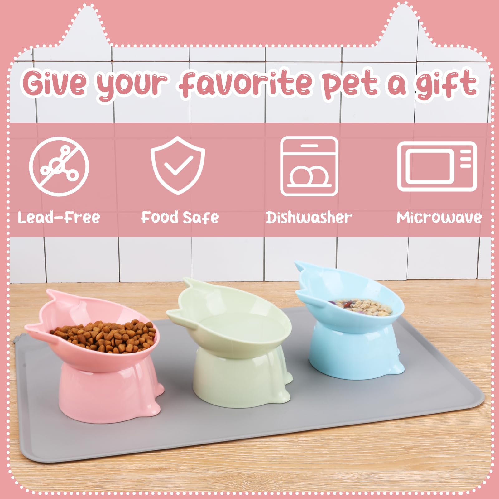 Hoemwarm whisker-friendly design featured in elevated cat bowls.