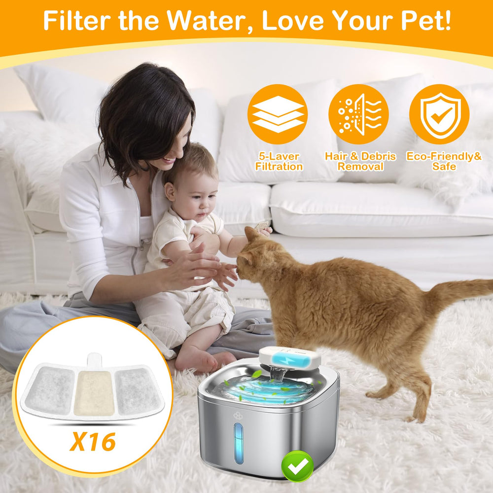 HOETEK PW04 replacement filters close-up showing five-layer filtration