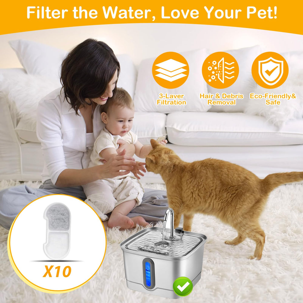 HOETEK SEIRMEP water flow demonstrates a steady stream for pet hydration.