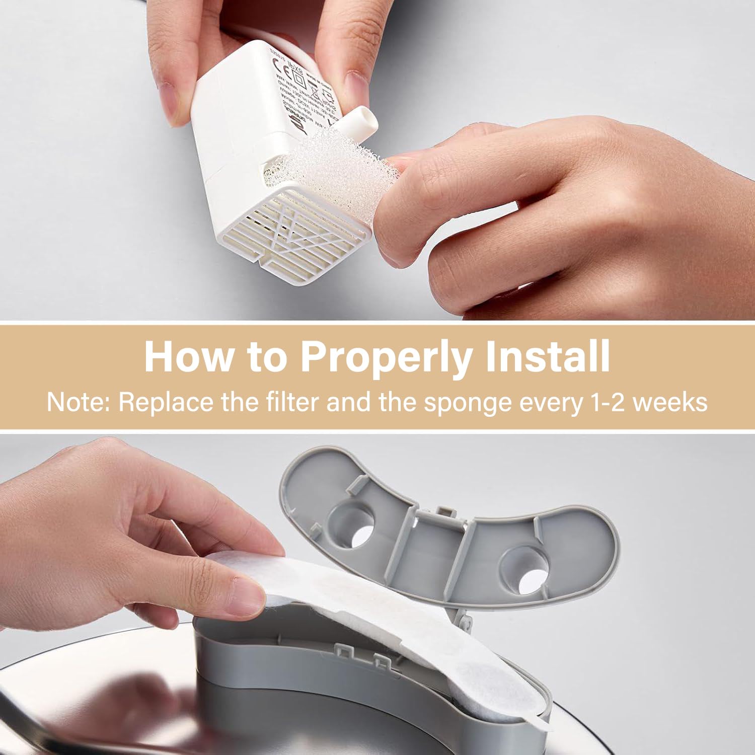 HOETEK soak-and-rinse guide showing easy maintenance steps
