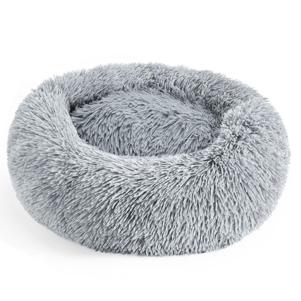 Hoewina 28in large dog bed outer view shows round calming design for cozy sleep