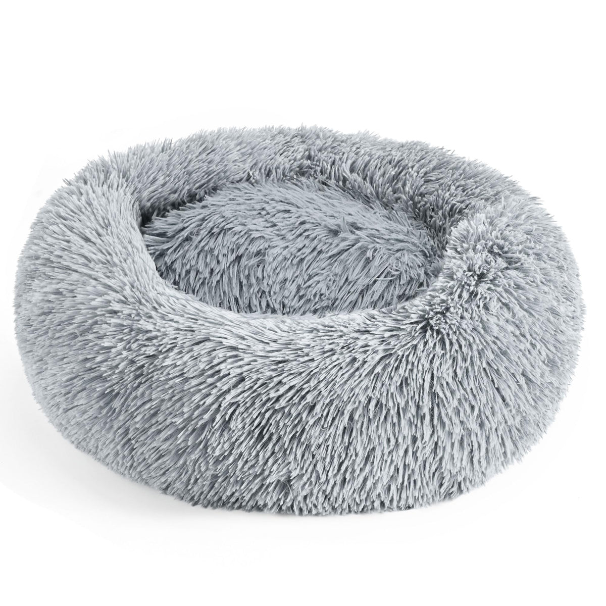 Hoewina 28in large dog bed outer view shows round calming design for cozy sleep