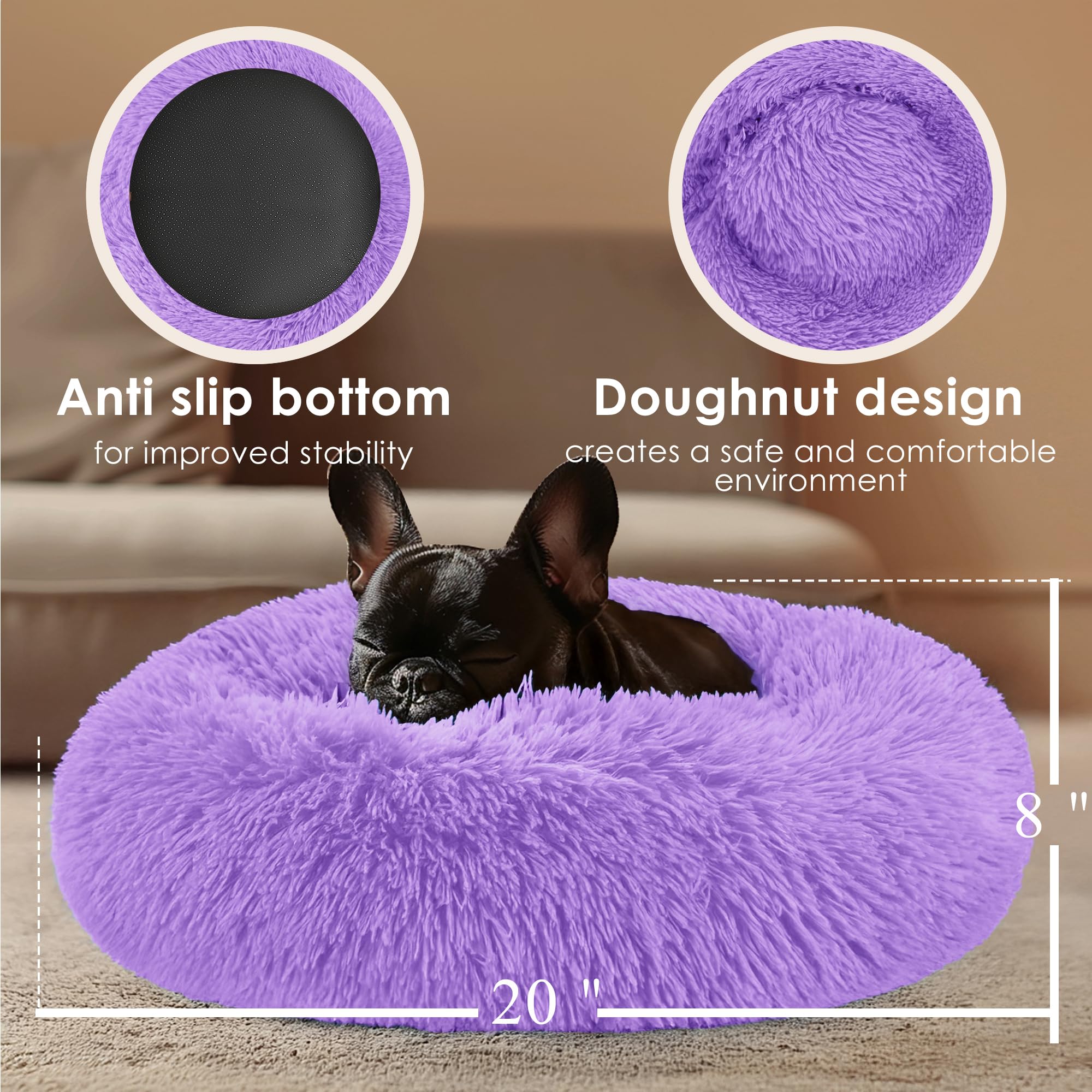 Hoewina calming donut bed close-up plush fabric feels like a cozy hug