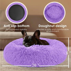 Hoewina calming donut bed close-up plush fabric feels like a cozy hug