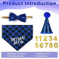 Hoewina dog birthday bandana scarf showcasing comfortable festive style