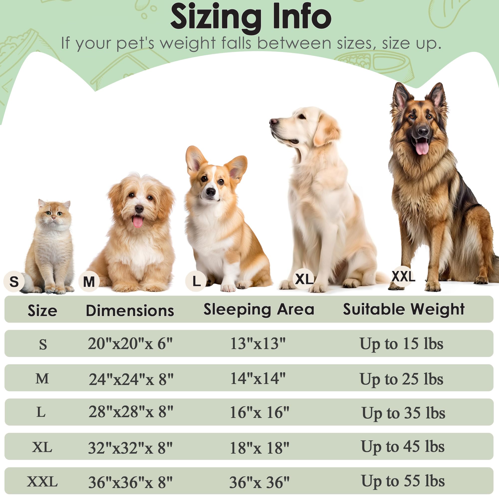 Hoewina donut bed 20in green side view demonstrates snug edges for neck comfort