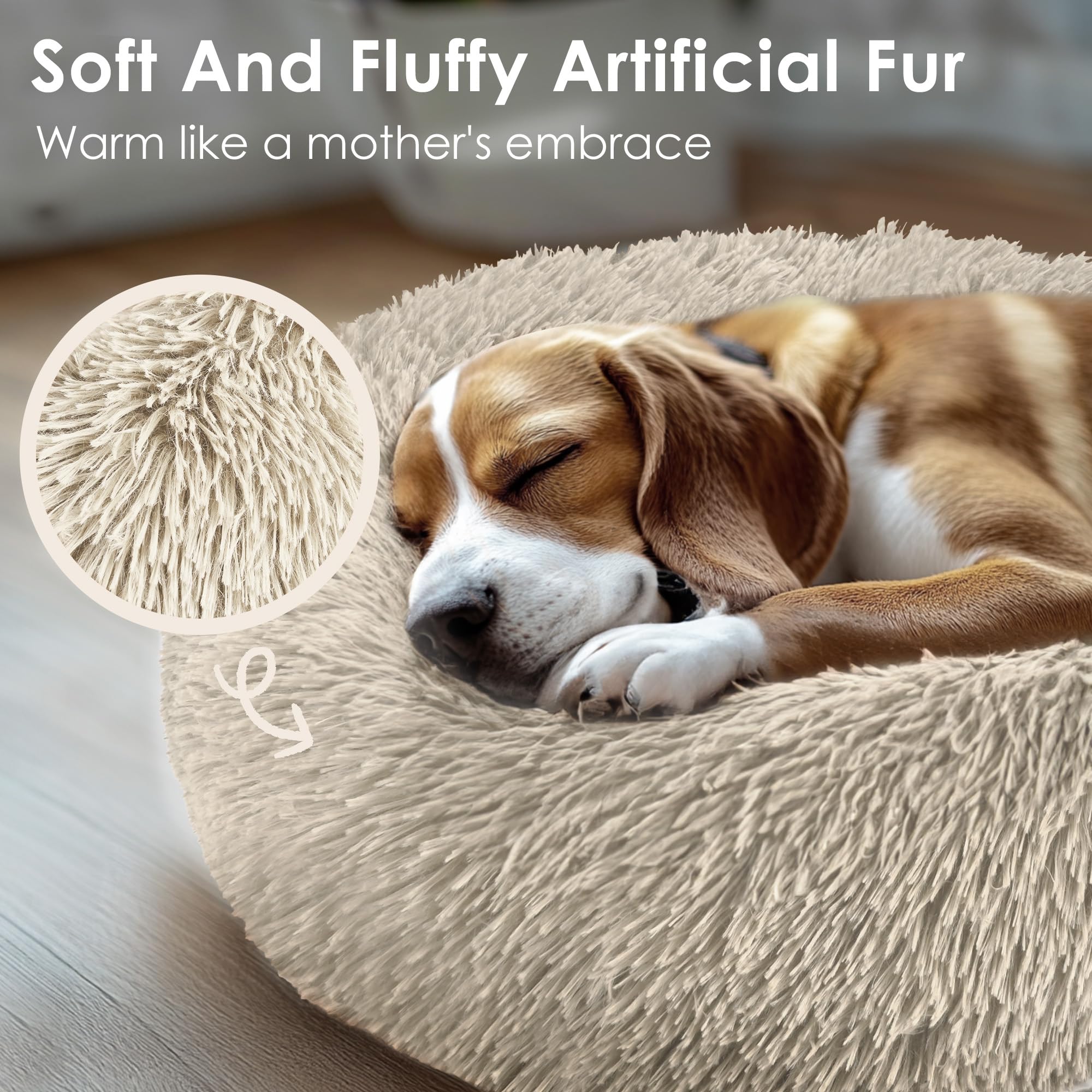 Hoewina donut bed machine-washable care ensures easy cleaning.