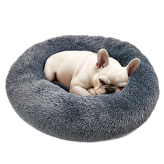 Hoewina donut bed close-up shows raised edges for neck support and cozy security.