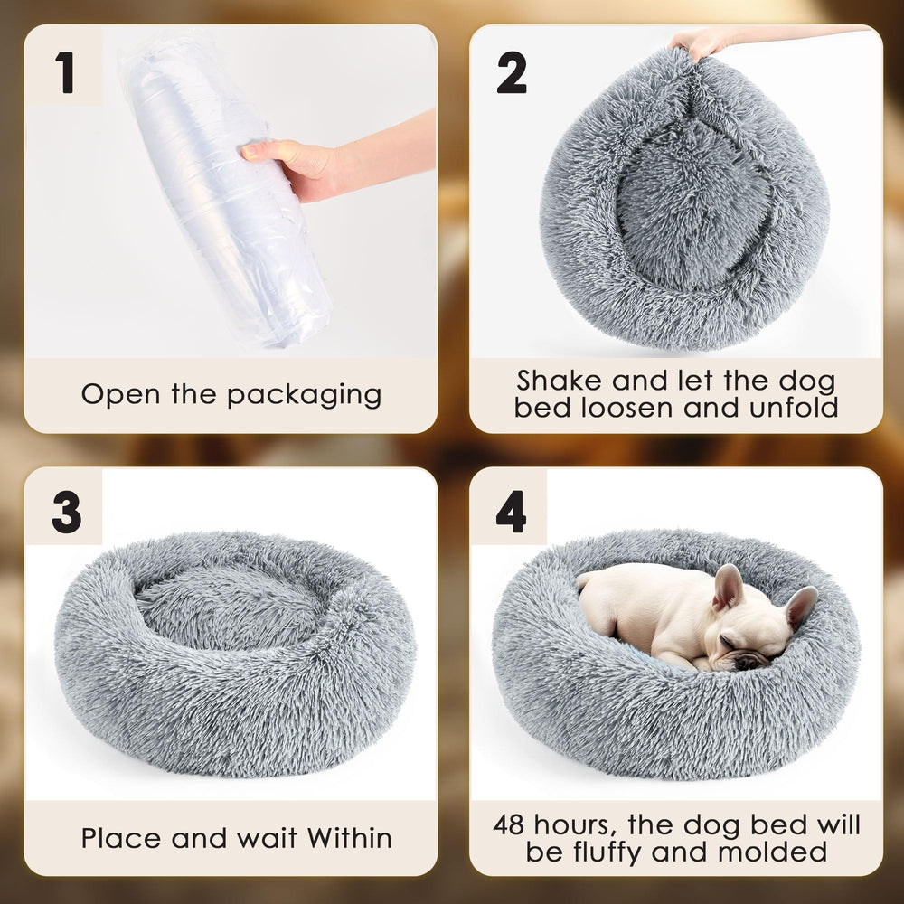 Hoewina light grey donut bed accentuates calm, versatile fit in any home decor